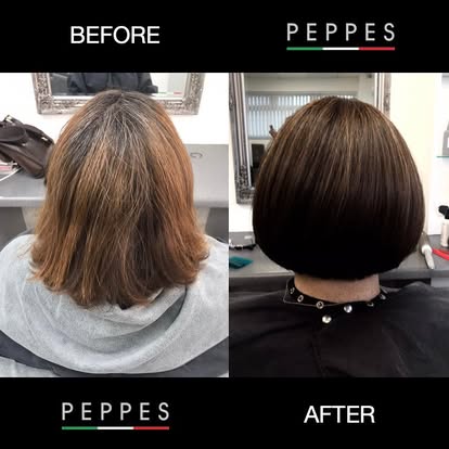 Before and after bob cut at Peppes Ladies Salon